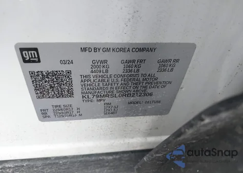 2024 Chevrolet Trailblazer Awd Lt from USA, damaged, VIN KL79MRSL0RB212306